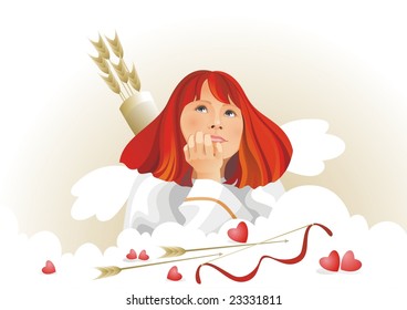 Ángel Cupido, ilustración vectorial