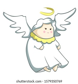 Angel cute cartoon vector colorful illustration