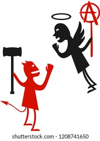 Angel and deamon mixing good and evil