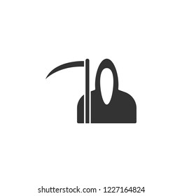 angel of death and scythe, Halloween related icon. Vector icon