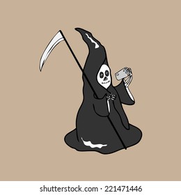 Angel of death smart phone cartoon