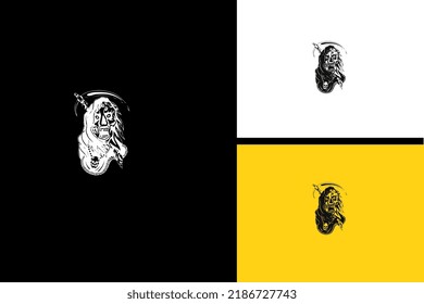 angel of death and sword vector black and white