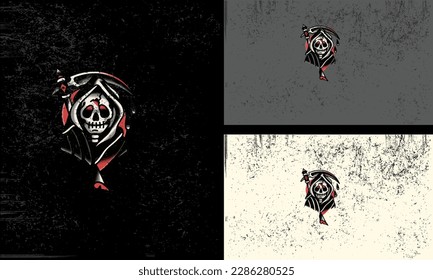 angel of death and sword vector mascot design