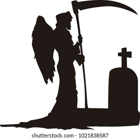 Angel of death vector silhouette