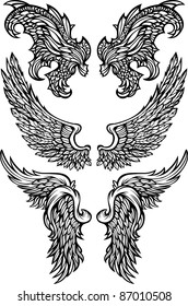 Angel & Demon Wings Ornate Vector Images