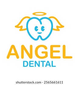 angel dental flat minimalist logo design