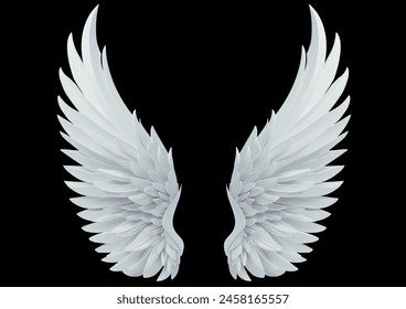 Angel angel design elements - wings on the black background