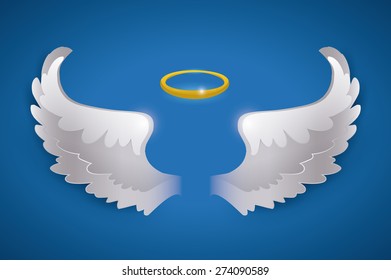 Angel design over blue background, vector illustration,