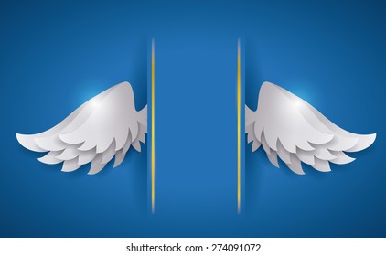 Angel design over blue background, vector illustration,