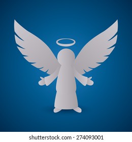 Angel design over blue background, vector illustration,