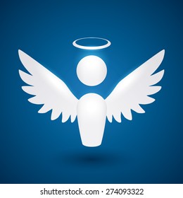 Angel design over blue background, vector illustration,