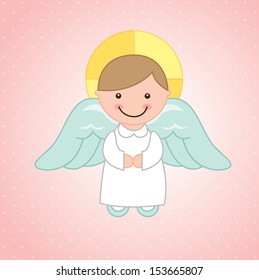 angel design over pink background vector illustration 