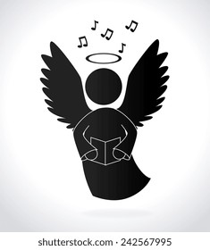 Angel design over white background, vector illustration.
