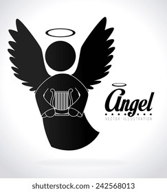 Angel design over white background, vector illustration.