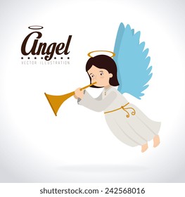 Angel design over white background, vector illustration.