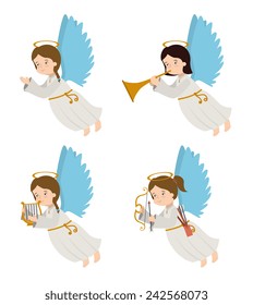 Angel design over white background, vector illustration.