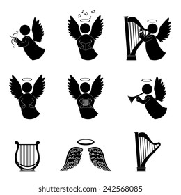 Angel design over white background, vector illustration.