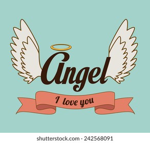 Angel design over white background, vector illustration.