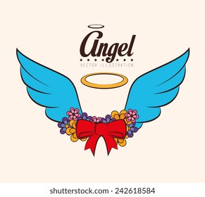 Angel design over white background, vector illustration.