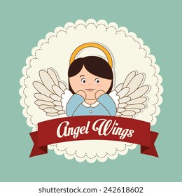 Angel design over white background, vector illustration.