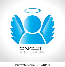 Angel design over white background, vector illustration.