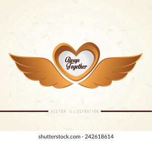 Angel design over white background, vector illustration.