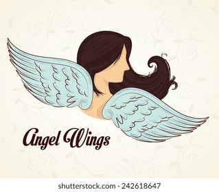 Angel design over white background, vector illustration.