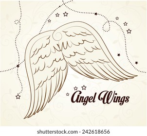 Angel design over white background, vector illustration.