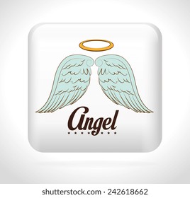 Angel design over white background, vector illustration.