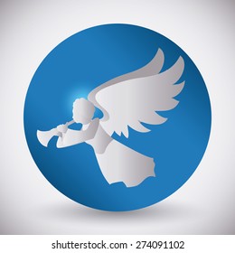 Angel design over white background, vector illustration,