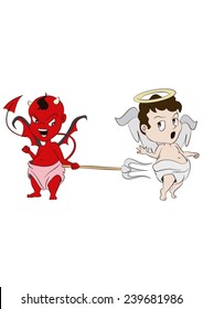 Angel and Devil cartoon