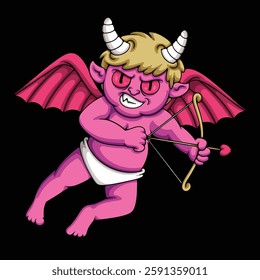 angel devil in cartoon Illustration style