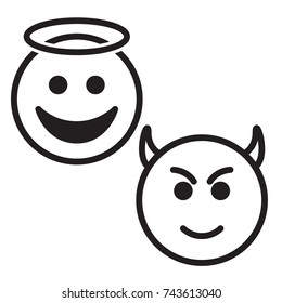 Angel and Devil Face Icons