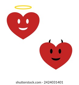 Angel and devil hearts characters