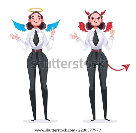 Angel and devil people character isolated set. Vector graphic design illustration