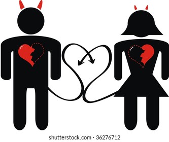 angel and devil pictograms in vector format very easy to edit