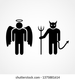 angel and devil symbol. Vector illustration, EPS10.