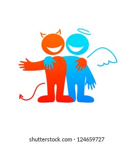 Angel and devil - vector illustration for design