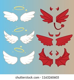 Angel and devil wings