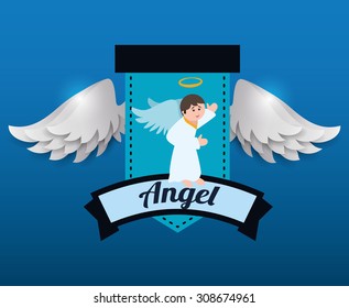 Angel digital design, vector illustration 10 eps graphic