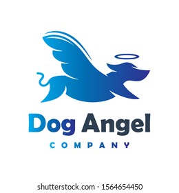angel dog animal logo design