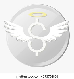 Angel Dollar with Wings Banner, Concept vector, Illustration