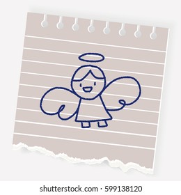 Angel Doodle Drawing Stock Vector (Royalty Free) 599138120 | Shutterstock