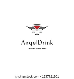 angel drink logo icon vector