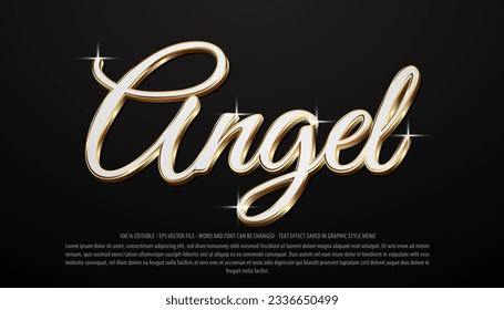 Efecto de texto editable en ángel con estilo 3d para logotipo y marca comercial