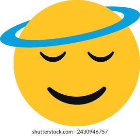 Angel emoji with a halo, presented in a simplistic style.