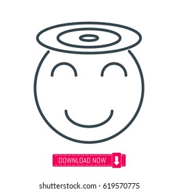 Angel emoji icon, vector