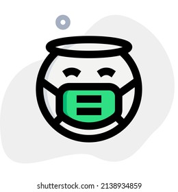 Angel emoji with the mask for the protection of flu