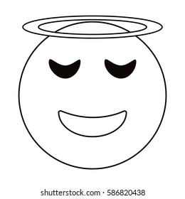 angel emoticon style thin line