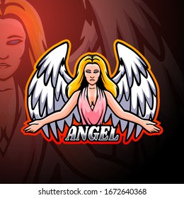 Angel esport logo mascot design